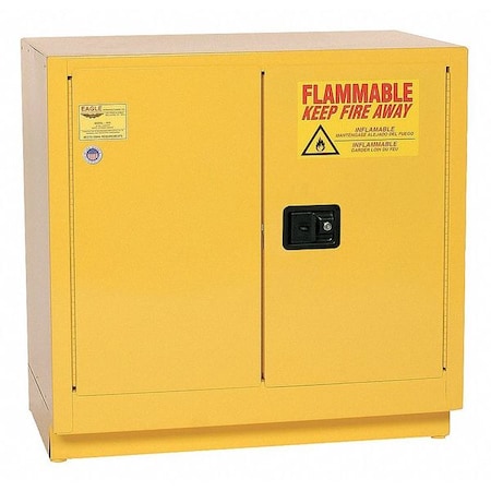 Hazardous Material Storage Cabinet, 22 gal, 1 Shelves, Steel, 35 in W x 35 in H x 22 in D, Yellow MPN:1971X