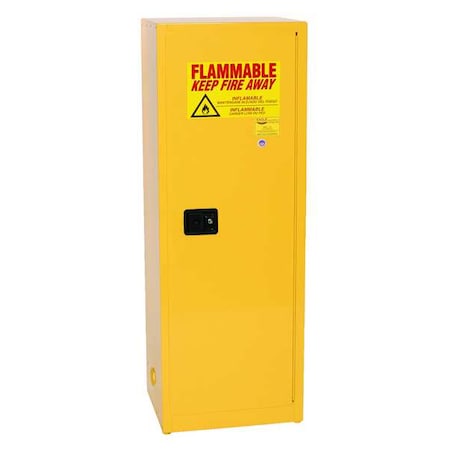 Hazardous Material Storage Cabinet, 24 gal, 3 Shelves, Steel, 23 1/4 in W x 65 in H x 18 in D MPN:2310X