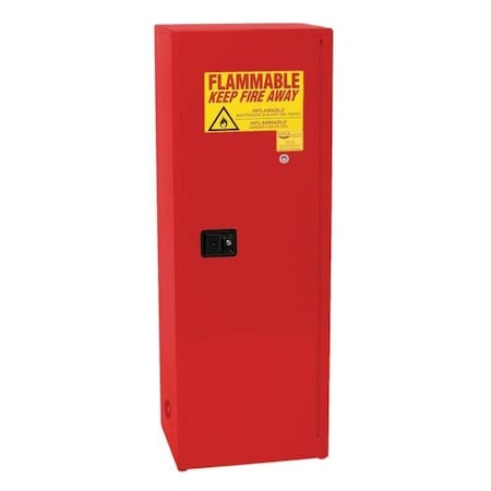 Hazardous Material Storage Cabinet, 24 gal, 3 Shelves, Steel, 23 1/4 in W x 65 in H x 18 in D, Red MPN:2310XRED