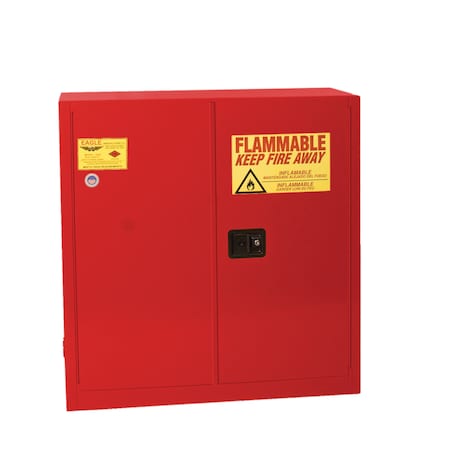 Hazardous Material Storage Cabinet, 30 gal, 1 Shelves, Steel, 43 in W x 44 in H x 18 in D, Red MPN:3010XRED