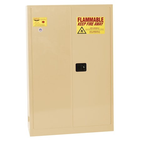 Flammable Safety Storage Cabinet, 45 gal, 2 Shelves, Steel, 43 in W x 65 in H x 18 in D, Beige MPN:4510XBEI