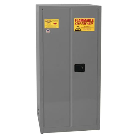 Flammable Safety Storage Cabinet, 60 gal, 2 Shelves, Steel, 34 in W x 65 in H x 34 in D, Gray MPN:6010XGRAY
