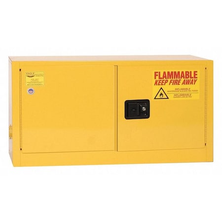 Hazardous Material Storage Cabinet, 15 gal, 1 Shelves, Steel, 43 in W x 24 in H x 18 in D, Yellow MPN:ADD15X