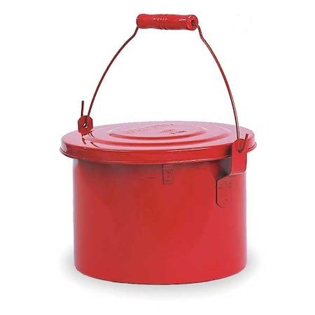 Bench Can 1 gal Galvanized Steel Can, Brass Plunger, 7 in Dasher Plate Dia., Red MPN:B604