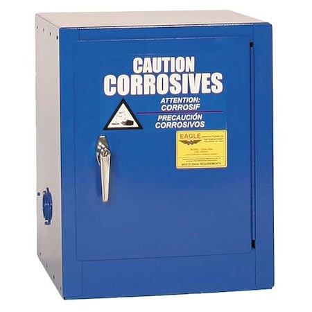 Hazardous Material Storage Cabinet, 4 gal, 1 Shelves, Steel, 17 in W x 22 in H x 17 in D, Blue MPN:CRA1904X