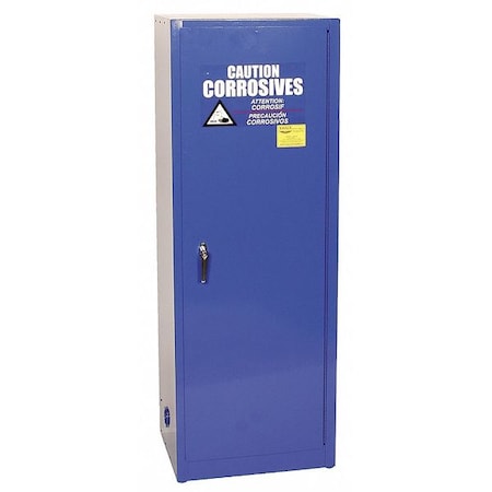 Hazardous Material Storage Cabinet, 24 gal, 3 Shelves, Steel, 23 1/4 in W x 65 in H x 18 in D, Blue MPN:CRA1923X