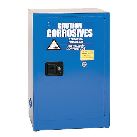 Hazardous Material Storage Cabinet, 12 gal, 1 Shelves, Steel, 23 1/4 in W x 35 in H x 18 in D, Blue MPN:CRA1925X