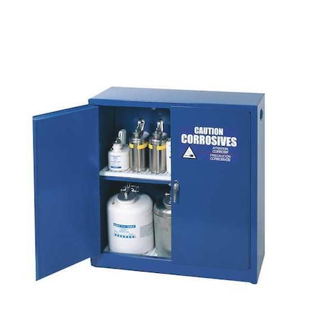 Hazardous Material Storage Cabinet, 30 gal, 1 Shelves, Steel, 43 in W x 44 in H x 18 in D, Blue MPN:CRA32X