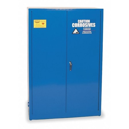 Hazardous Material Storage Cabinet, 45 gal, 2 Shelves, Steel, 43 in W x 65 in H x 18 in D, Blue MPN:CRA45X