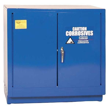 Hazardous Material Storage Cabinet, 22 gal, 1 Shelves, Steel, 35 in W x 35 in H x 22 in D, Blue MPN:CRA71X
