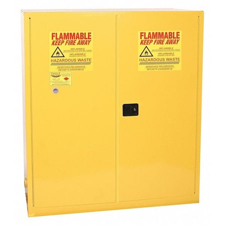 Hazardous Material Storage Cabinet, 110 gal, 1 Shelves, Steel, 59 in W x 65 in H x 34 in D, Yellow MPN:HAZ5510X