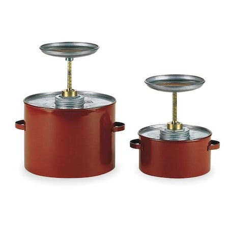 Plunger Can 0.25 gal Galvanized Steel Can, Brass Plunger, 5 1/4 in Dasher Plate Dia., Red MPN:P701