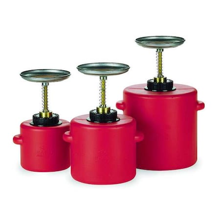 Plunger Can 0.25 gal Polyethylene Can, Brass Plunger, 5 1/4 in Dasher Plate Dia., Red MPN:P711