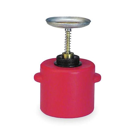 Plunger Can 1 gal Polyethylene Can, Brass Plunger, 5 1/4 in Dasher Plate Dia., Red MPN:P714