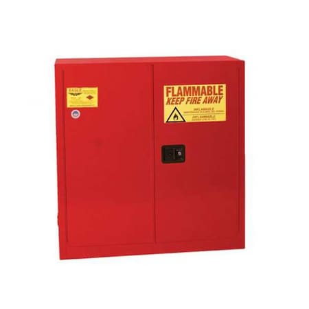 Hazardous Material Storage Cabinet, 40 gal, 0 Shelves, Steel, 43 in W x 44 in H x 18 in D, Red MPN:PI30X