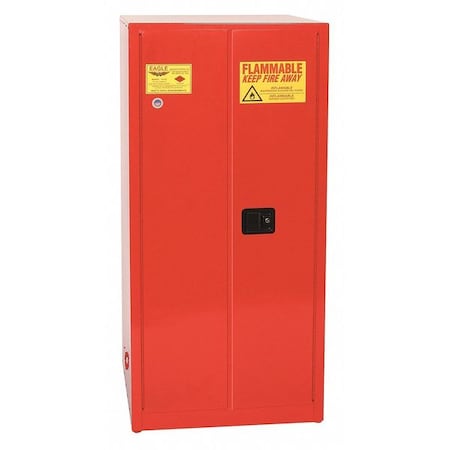 Hazardous Material Storage Cabinet, 96 gal, 5 Shelves, Steel, 34 in W x 65 in H x 34 in D, Red MPN:PI6010X