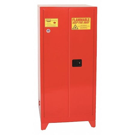Hazardous Material Storage Cabinet, 96 gal, 5 Shelves, Steel, 34 in W x 69 in H x 34 in D, Red MPN:PI62XLEGS