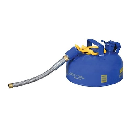Type II Safety Can, Galvanized Steel, 1 gal, 7/8 in Flexible Metal Hose, Blue, Kerosene MPN:U211SB