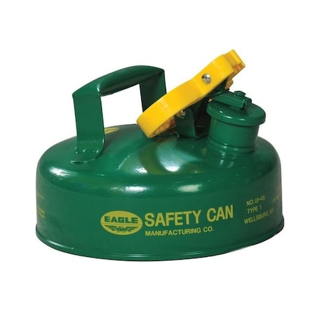 Type I Safety Can, Galvanized Steel, 2 qt, Self-Closing Lid, Includes Funnel, Green, Combustibles MPN:UI4FSG