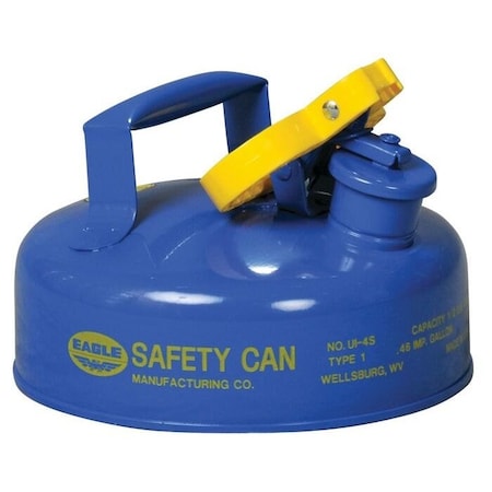 Type I Safety Can, Galvanized Steel, 2 qt, Self-Closing Lid, 9 in Dia., Blue, Kerosene MPN:UI4SB