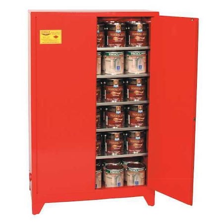 Hazardous Material Storage Cabinet, 40 gal, 3 Shelves, Steel, 43 in W x 48 in H x 18 in D, Yellow MPN:YPI32XLEGS
