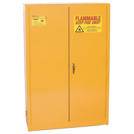 Hazardous Material Storage Cabinet, 60 gal, 5 Shelves, Steel, 43 in W x 65 in H x 18 in D, Yellow MPN:YPI45X