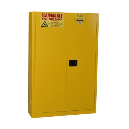 Hazardous Material Storage Cabinet, 30 gal, 5 Shelves, Steel, 43 in W x 65 in H x 12 in D, Yellow MPN:YPI7710X