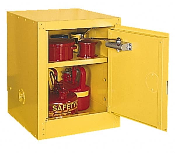 Space Saver Cabinet: Manual Closing, 1 Shelf, Yellow MPN:1906X