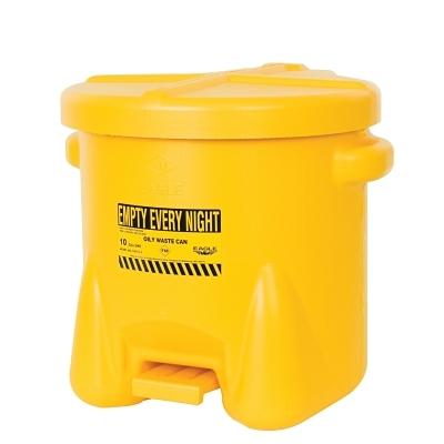 10-GAL. Red Polyethyleneoily Waste Can W MPN:935FL