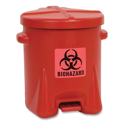22253 6 GAL. Red Polyethylene Safety Biohazardou MPN:943BIO