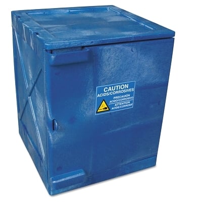 4 GAL. Poly Cabinet Bench Top 1 Door 2 Sh Blu MPN:M04CRA
