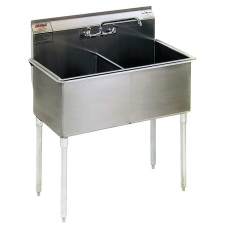 Utility Sink 18 in x 18 in, 2, 2, Floor, 430 Stainless Steel MPN:1836-2-16/4-IF