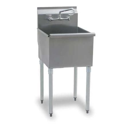 Utility Sink 18 in x 21 in, 1, 3, Floor, Stainless Steel MPN:2118-1-16/4-IF