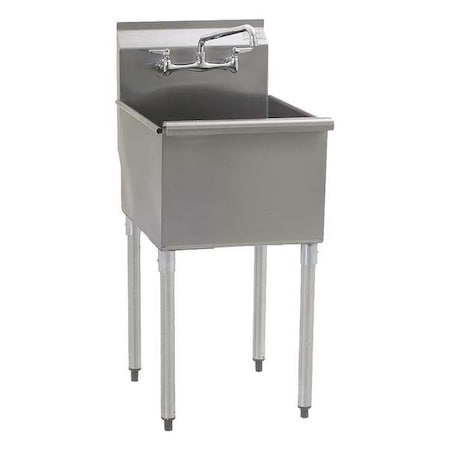 Utility Sink 24 in x 24 in, 1, 2, Floor, 430 Stainless Steel MPN:2424-1-16/4-IF