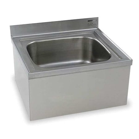 Mop Sink 20 in x 16 in, 1, Floor Mount, 304 Stainless Steel MPN:F1916