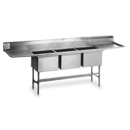 Kitchen Sink 18 in x 20 in, 3, 3, Floor Mount, 304 Stainless Steel MPN:FN2054-3-18-14/3
