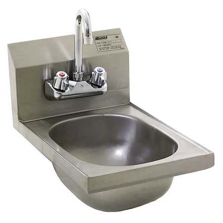 Hand Sink, With Faucet, 12 In. L, 18 In. W MPN:HSAN-10-F