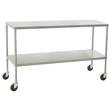 Mobile Instrument Table, 58x24x34, w/Shelf MPN:ITU2458