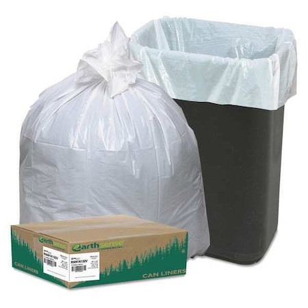 13 gal Trash Can Liners, 24 in x 33 in, Extra Heavy-Duty, 0.85 mil, White, 150PK MPN:RNW1K150V