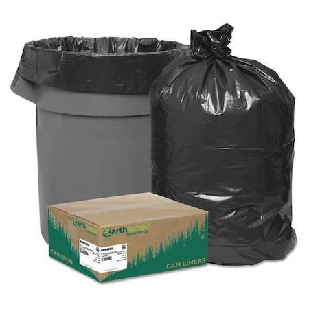 45 gal Trash Bags, 40 in x 46 in, Extra Heavy-Duty, 1.25 mil, Black MPN:RNW4850
