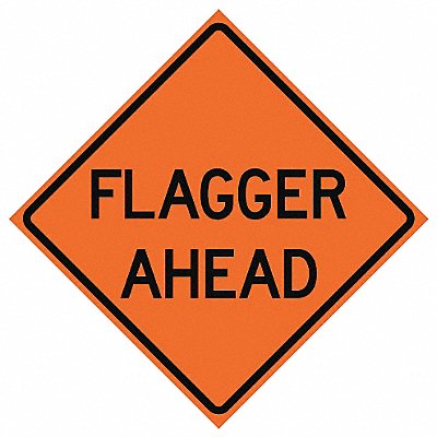 Flagger Ahead Traffic Sign 36 x 36 MPN:669-C/36-DGFO-FA