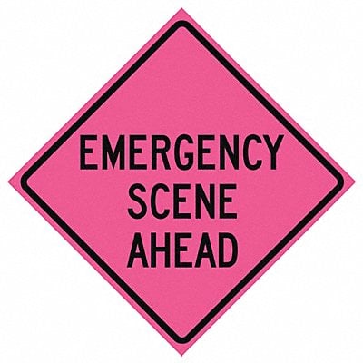 Emergency Scene Ahead Sign 48 x48 MPN:669-C/48-SBFP-ES