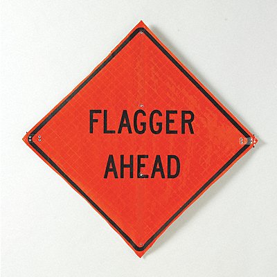 Flagger Ahead Traffic Sign 36 x 36 MPN:C/36-EMO-3FH-HD FLAGGER AHEAD