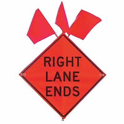 Lane Ends Traffic Sign 36 x 36 MPN:C/36-SBFO-3FH-HD RIGHT LANE ENDS