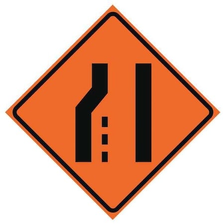 Lane Ends Traffic Sign, 36 in H, 36 in W, Vinyl, Diamond, No Text, 669-C/36-DGFO-LS MPN:669-C/36-DGFO-LS