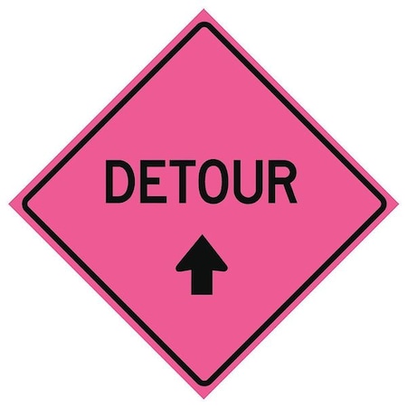 Detour Traffic Sign, 36 in H, 36 in W, Vinyl, Diamond, English, 669-C/36-SBFP-D MPN:669-C/36-SBFP-D