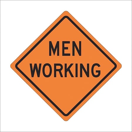 Workers Ahead Traffic Sign, 48 in H, 48 in W, Vinyl, Diamond, English, 669-C/48-RVFO-MW MPN:669-C/48-RVFO-MW