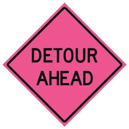 Detour Traffic Sign, 48 in H, 48 in W, Vinyl, Diamond, English, 669-C/48-SBFP-DA MPN:669-C/48-SBFP-DA