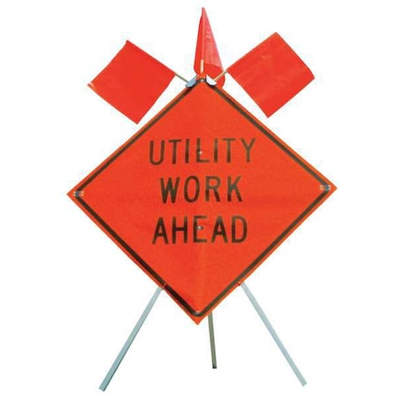 Sign Stand, Steel, 15 in Maximum Mast H MPN:669-E-352