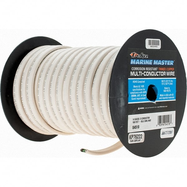 14 AWG, 3 Strand, 100' OAL, Tinned Copper Hook Up Wire MPN:KP76222